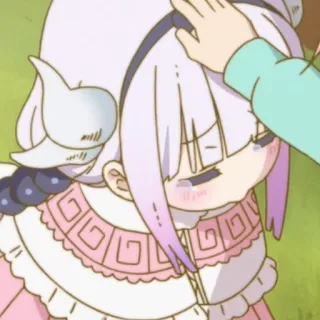 🍴 Kanna Kamui Miss Kobayashi's Dragon Maid Anime, Kawaii, Naga, Elus kepala, Lucu whatsapp sticker