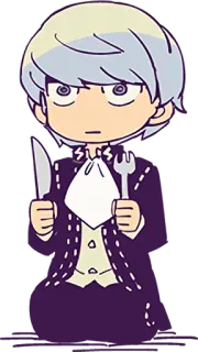🍴 Chibi, Mes, Vork, Avondeten, Illustratie whatsapp sticker