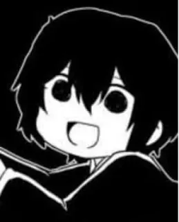 🍃 anime, manga, cartoon, character, black and white, illustration telegram sticker