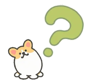 🤔 corgi, hond, vraagteken, schattig, dier, cartoon telegram sticker