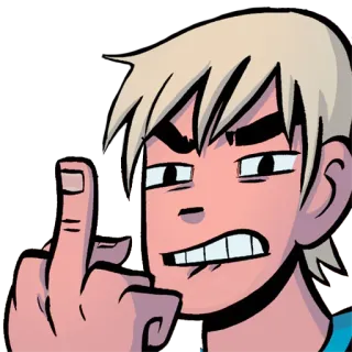 👆 middle finger, cartoon, rude, offensive, gesture telegram sticker