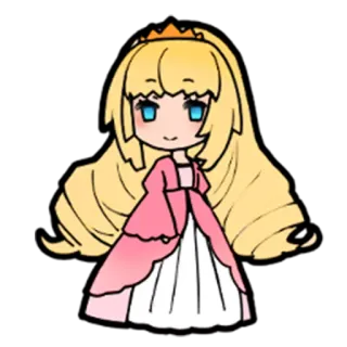 👸 princess, cartoon, cute, dress, blonde, crown, chibi telegram sticker