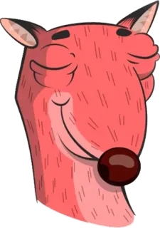 😌 лиса, животное, мультфильм, сонный, милый, лицо telegram sticker