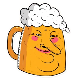 🍺 Bier, Krug, Cartoon, Getränk, Alkohol, lustig telegram sticker