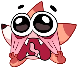 😳 star, cartoon, funny, animal, face, expression telegram sticker