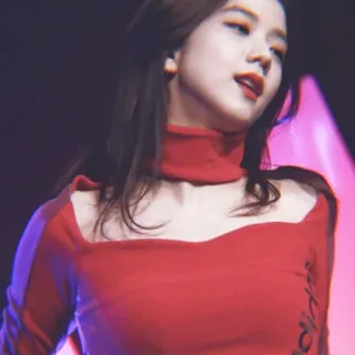 🍭 Frau, rotes Kleid, Koreanisch, Asiatisch, Sängerin, Künstlerin telegram sticker