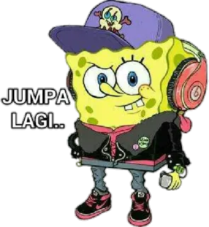 ✋ Spongebob JUMPA LAGI.. spongebob, dessin animé, personnage, à bientôt, indonésie telegram sticker
