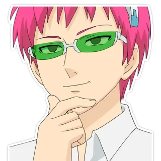 😏 Saiki Kusuo The Disastrous Life of Saiki K. Anime, Saiki K, Kusuo Saiki, Cabelo Rosa, Psíquico telegram sticker