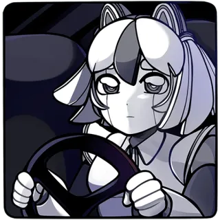 🚗 애니메이션, 운전, 만화, 슬픈, 소녀, 차 telegram sticker