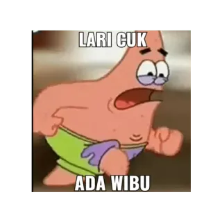😀 Patrick Star SpongeBob SquarePants LARI CUK
ADA WIBU patrick star, spongebob, kartun, meme, lucu, takut telegram sticker