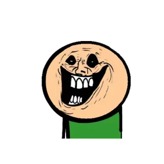 😁 表情包, Trollface, 网络迷因, 搞笑, 幽默, Rage Comic whatsapp sticker