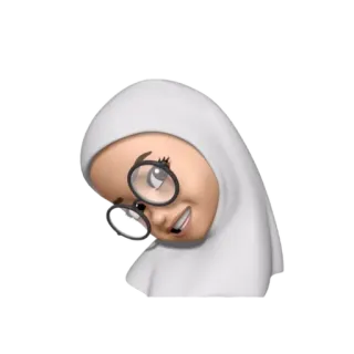 😺 Эмодзи, Женщина, Хиджаб, Очки, Мультфильм, Цифровое искусство whatsapp sticker