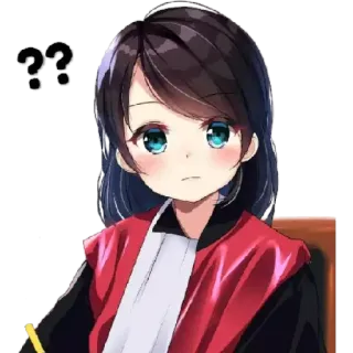 ❓ ?? Anime, Ragazza, Domanda, Confuso, Giudice telegram sticker