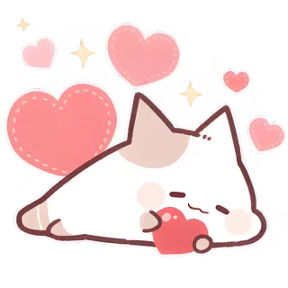 🫶 猫, ハート, かわいい, カワイイ, ステッカー, 愛, 眠い whatsapp sticker