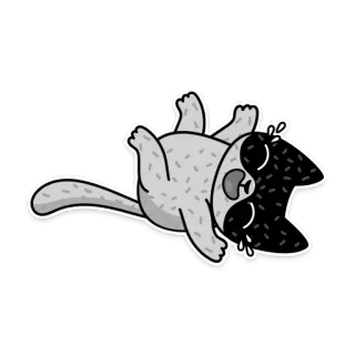 🤣 고양이, 귀여운, 스티커, 동물, 일러스트 telegram sticker