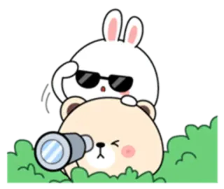 Tiny Ear Cincy & Gomabon 3 @RekcitsEnilbot whatsapp stickers