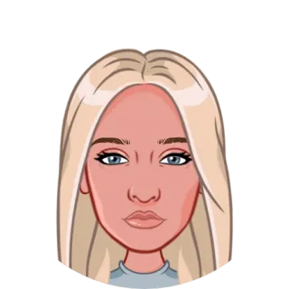 🤨 Avatar, Blond, Vrouw, Cartoon telegram sticker