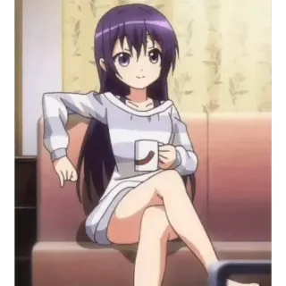 🙂 anime, girl, coffee, kawaii, cute telegram sticker