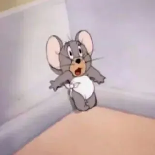 🙁 Nibbles Tom and Jerry souris, dessin animé, bébé, couche, mignon, drôle whatsapp sticker