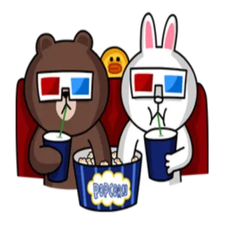 🎥 POPCORN фильм, попкорн, мультфильм, персонажи, кино whatsapp sticker
