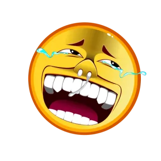 🤣 Emoji, Rindo, Chorando, Cara engraçada, Catarro, Expressão, Rosto amarelo telegram sticker