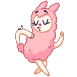 🕺 lhama, dançando, rosa, desenho animado, fofo, divertido whatsapp sticker