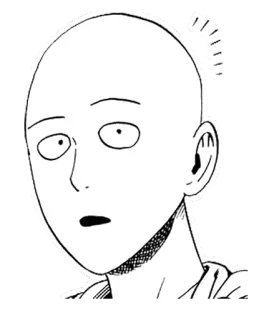 😧 Saitama One-Punch Man anime, manga, one-punch man, saitama, hero, bald telegram sticker