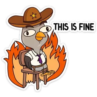 👌 THIS IS FINE Cartone animato, Meme, Fuoco, Cane, Divertente, Va tutto bene telegram sticker