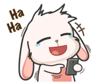 ⚪️ Ha
Ha coniglio, che ride, emoji, cartone animato, gioioso, cellulare, felice, carino telegram sticker