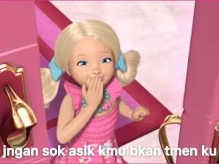 🧘‍♂ Chelsea jangan sok asik kmu bkan tmen ku Barbie, dibujos animados, animado, chica telegram sticker