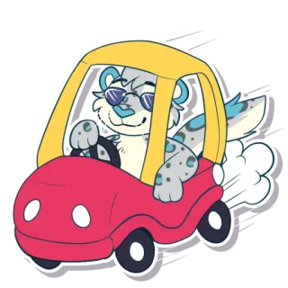 🚗 Snow leopard whatsapp sticker