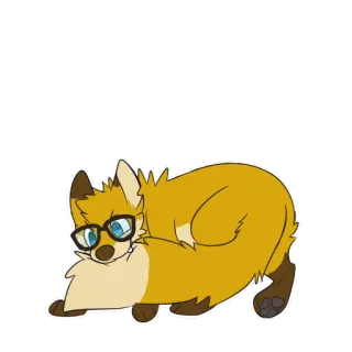 😜 fox, glasses, cute, animal, sticker telegram sticker