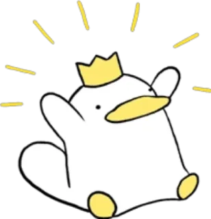 👑 kaczka, korona, kreskówka, uroczy, zwierzę, król, królewski telegram sticker