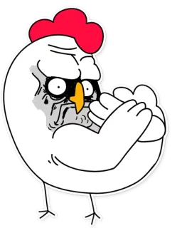 🐔 Huhn, Cartoon, Tier, Illustration, Lustig, Meme telegram sticker