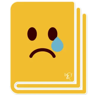 📔 triste, libro, llorando, emoji, lágrima telegram sticker