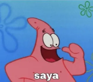 🙂 Patrick Star SpongeBob SquarePants saya Patrick Star, SpongeBob SquarePants, cartoon, funny, meme telegram sticker