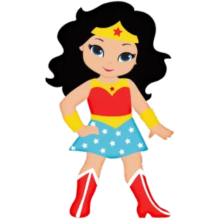 😺 Wonder Woman superhéroe, mujer, dibujos animados, personaje, cómic telegram sticker