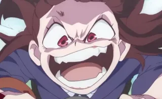 😉 Atsuko Kagari Little Witch Academia аниме, ведьма, магия, мультфильм, оживлённый, выражение лица, Ацуко Кагари telegram sticker