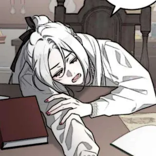 🕊 уставший, измученный, спящий, грустный, аниме, манга, персонаж, отдых telegram sticker