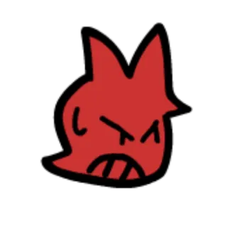 ☠ diablo, rojo, enojado, dibujos animados, demonio, pegatina telegram sticker