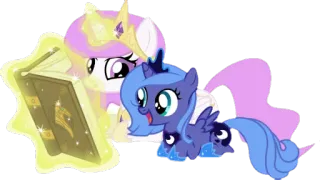 😊 Princess Celestia My Little Pony pony, magia, amistad, dibujos animados, Celestia, Luna telegram sticker