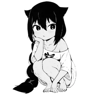 🤡 Anime, Kocica, Manga, Słodkie, Kawaii telegram sticker