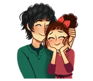 ☺️ การ์ตูน, คู่รัก, ความรัก, น่ารัก, ความสัมพันธ์ telegram sticker