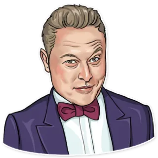 😏 Elon Musk elon musk, technologia, biznes, portret, karykatura telegram sticker