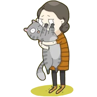 😿 chorando, gato, triste, pessoa, mulher, emoção, animal de estimação whatsapp sticker