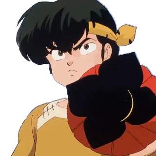 🌂 Ranma Saotome Ranma ½ Anime, Artes Marciales, Pelea, Enfadado whatsapp sticker