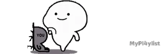 👋 YOU character, cute, minimalist, blob, simple whatsapp sticker
