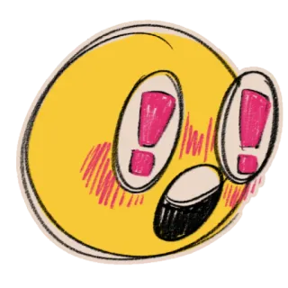 😲 Emoji, Surpreso, Expressão, Fofo, Desenho animado, Ruborizar telegram sticker