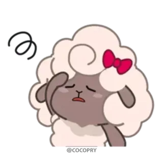 🤯 Schaf, traurig, Cartoon, Tier, süß, Schleife whatsapp sticker