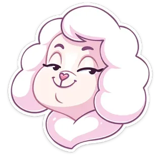 😏 милый, животное, собака, мультфильм, каваий, розовый, пушистый whatsapp sticker